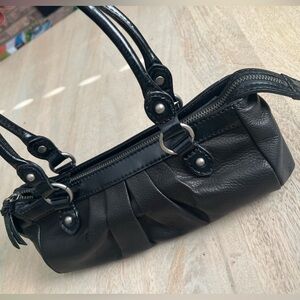 🖤 FOSSIL black leather mini-bag Never Used handbag shoulder bag satchel